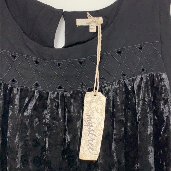 Mystree Black Velvet Sleeveless Shift Dress, Sz. M,  HP💐 - Picture 8 of 11